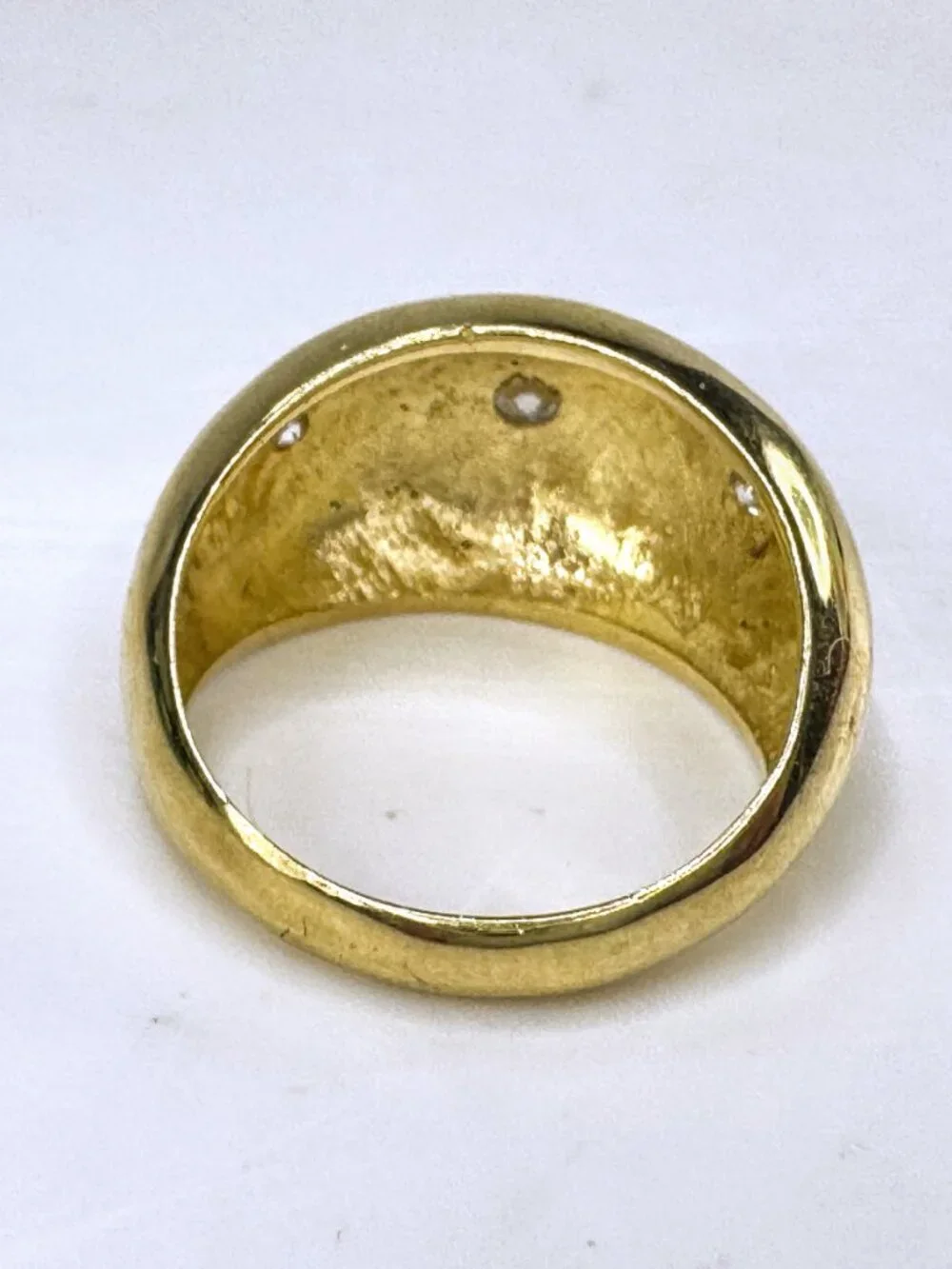 Handmade 18K Gold 0.15ct G/VS Diamond Starburst Dome Ring Size7 9.3g JR1835